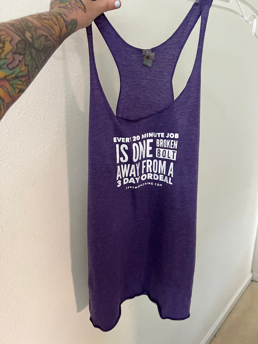 Broken bolt racerback tank