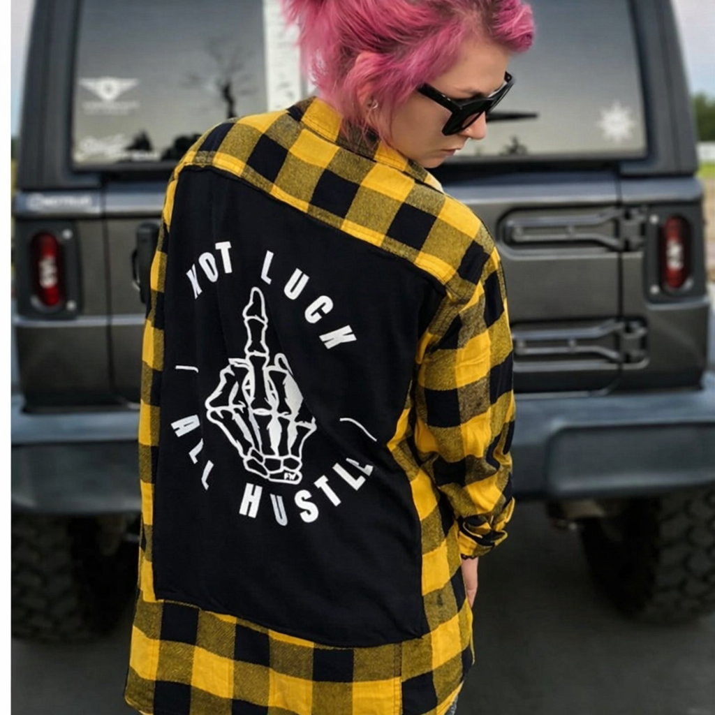 Not luck all Hustle Flannel *Limited Amounts*
