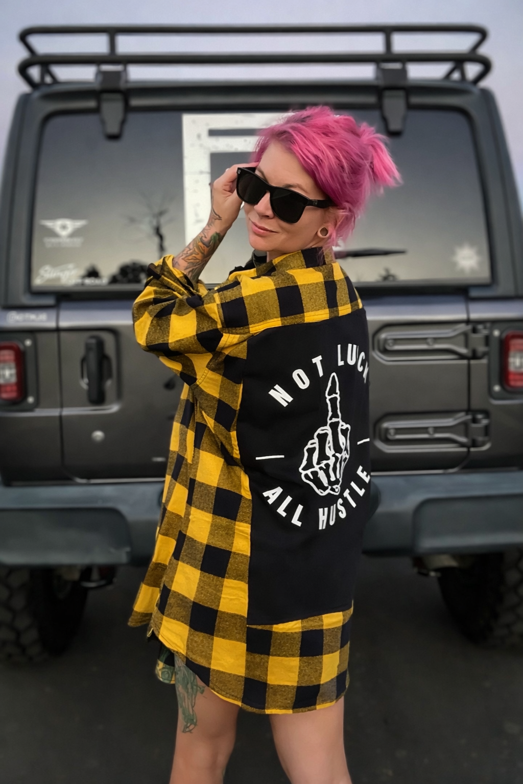 Not luck all Hustle Flannel *Limited Amounts*