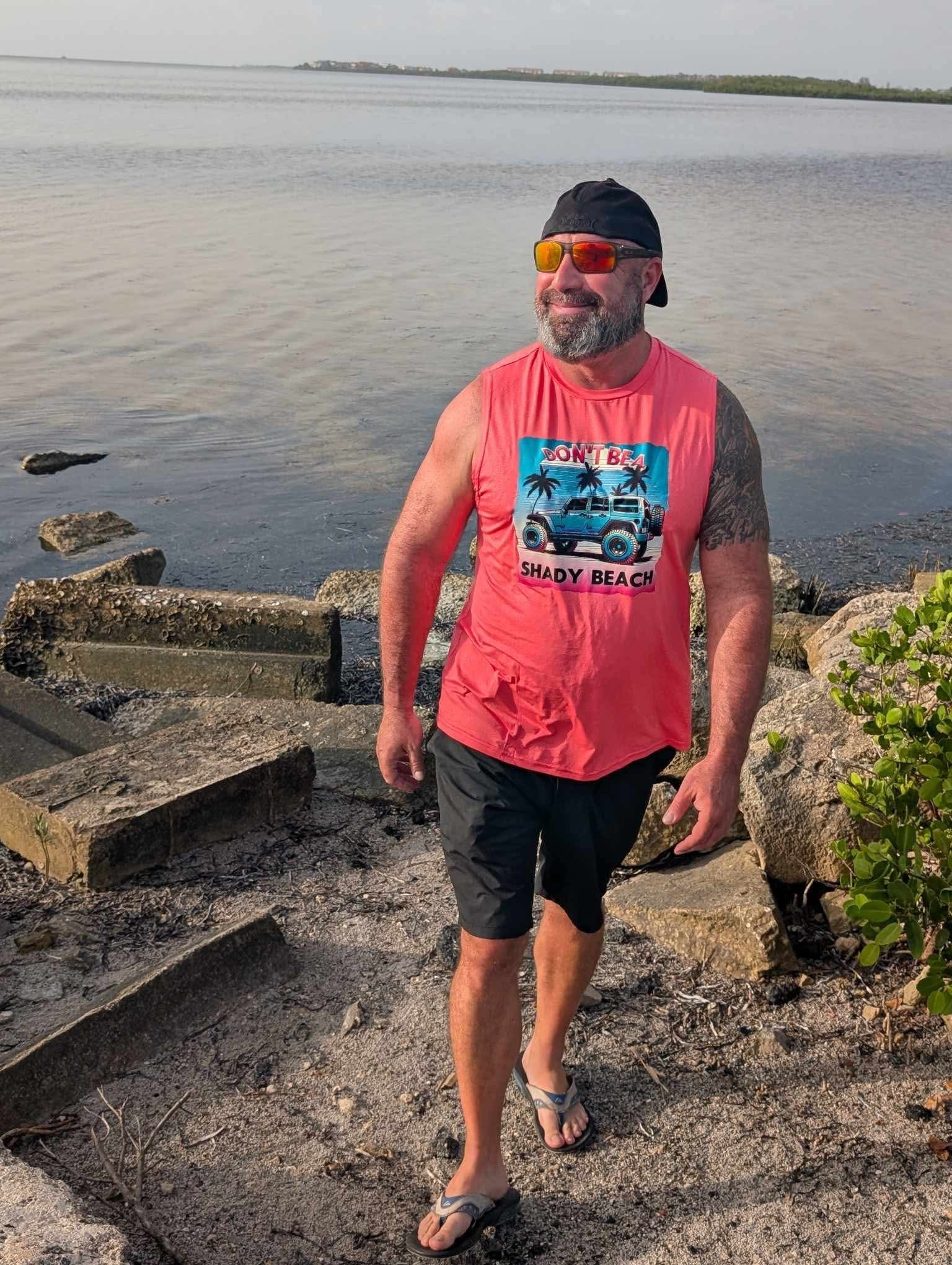 Don’t be a shady beach mens tank