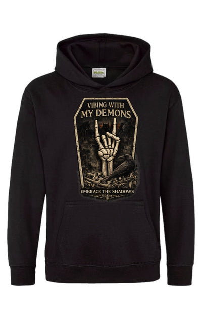 punk hoodie front — Vibing with my demons hoodie