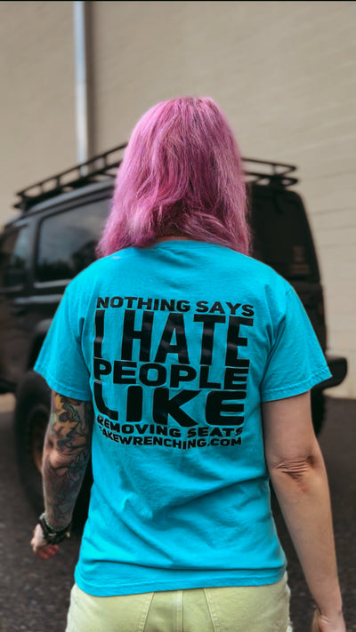 4x4 graphic tee front — Removing seats unisex shirt
