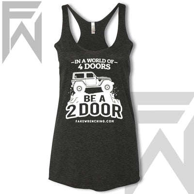 White off-road tank top front — In A World Of 4 Doors, Be A 2 Door Tank