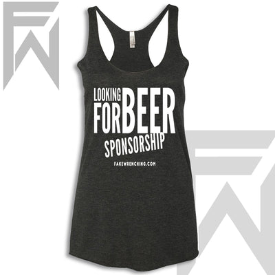 black white off-road tank top front — Beer Sponsorship RacerBack Tank