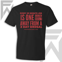 One Broken Bolt - Black Unisex T-Shirt