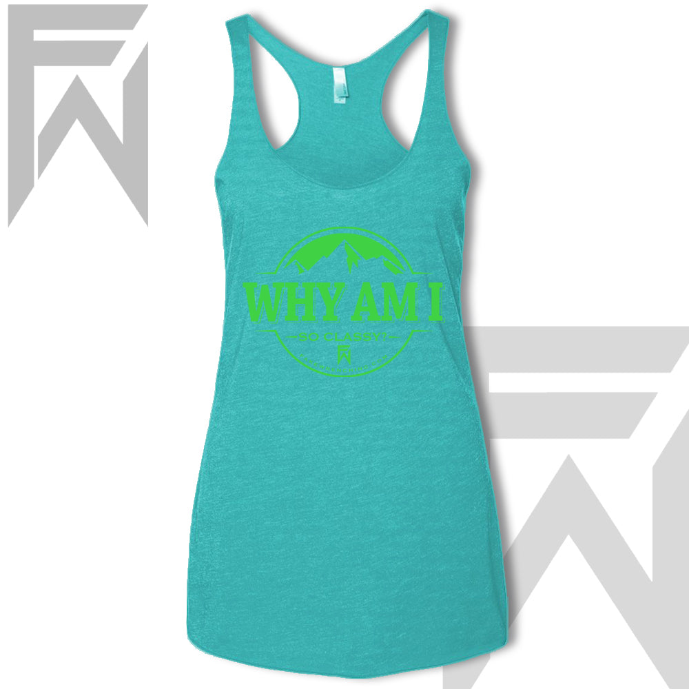 green tahiti top detail — Why Am I So Classy - Racerback Tank
