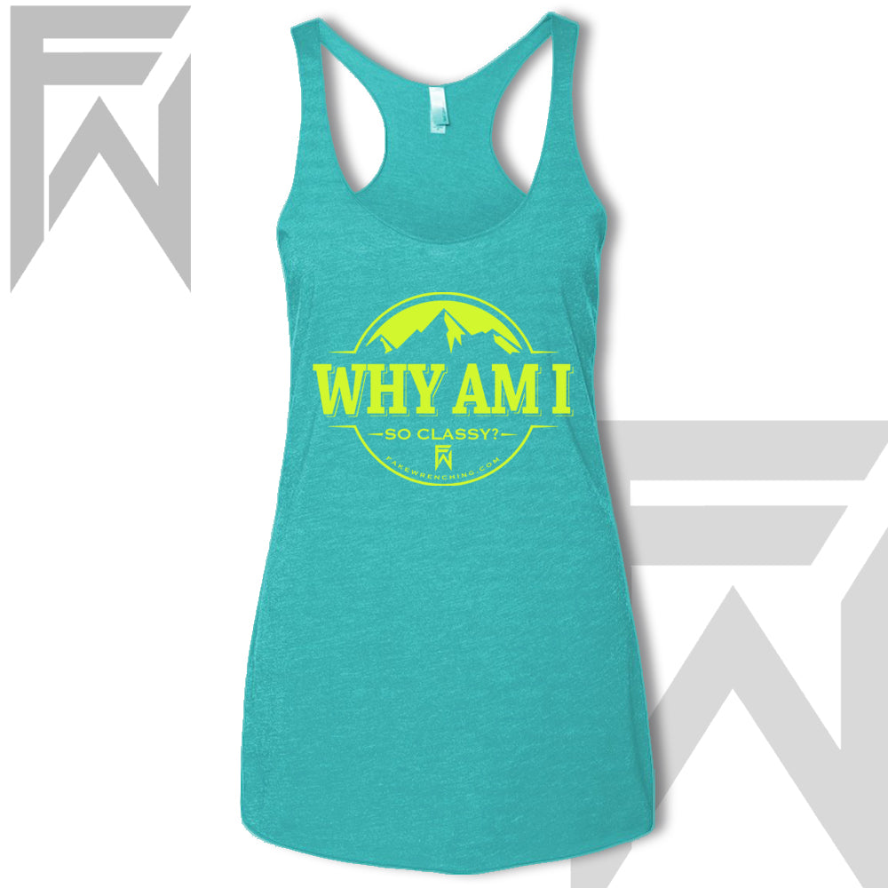 yellow tahiti top view 20 — Why Am I So Classy - Racerback Tank