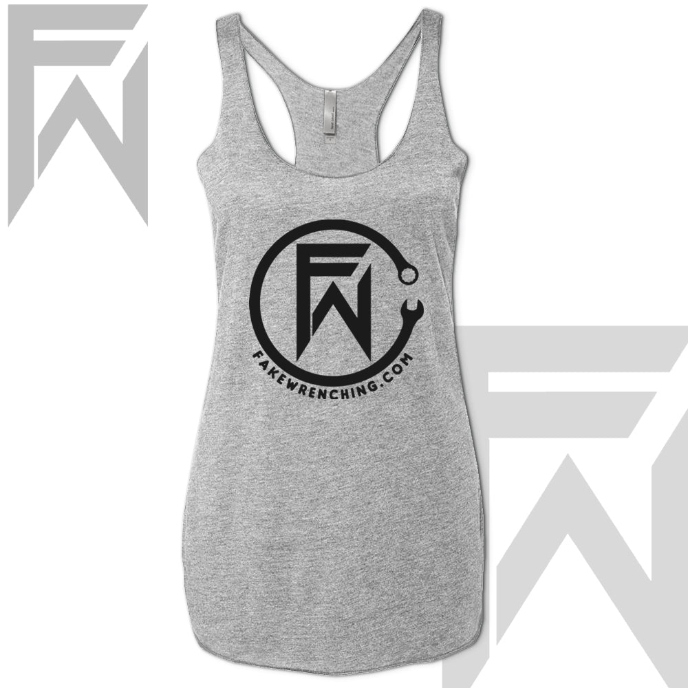 Black top view 10 — FW CircleWrench Racerback Tank