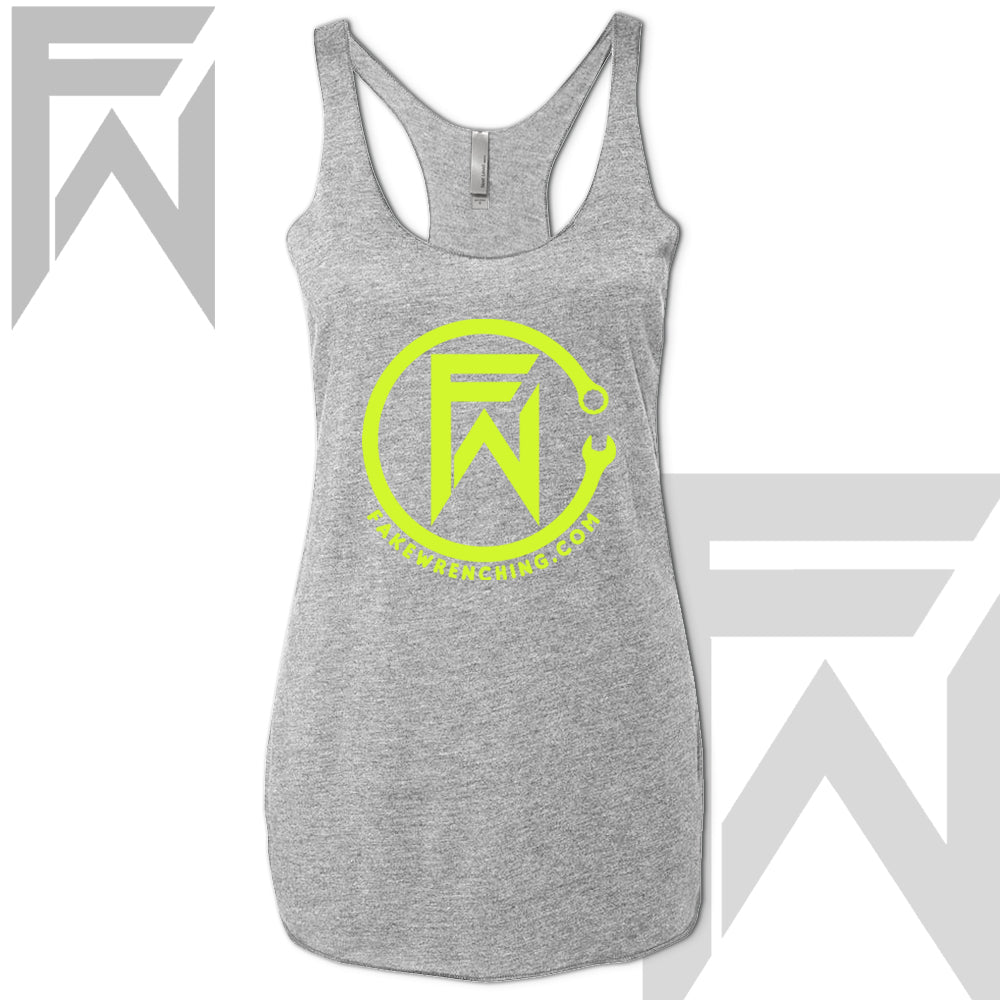 Yellow top view 11 — FW CircleWrench Racerback Tank
