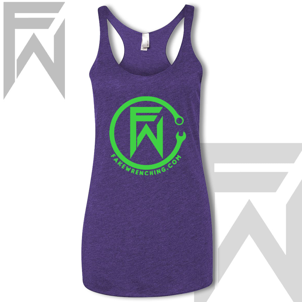 purple green top view 8 — FW CircleWrench Racerback Tank