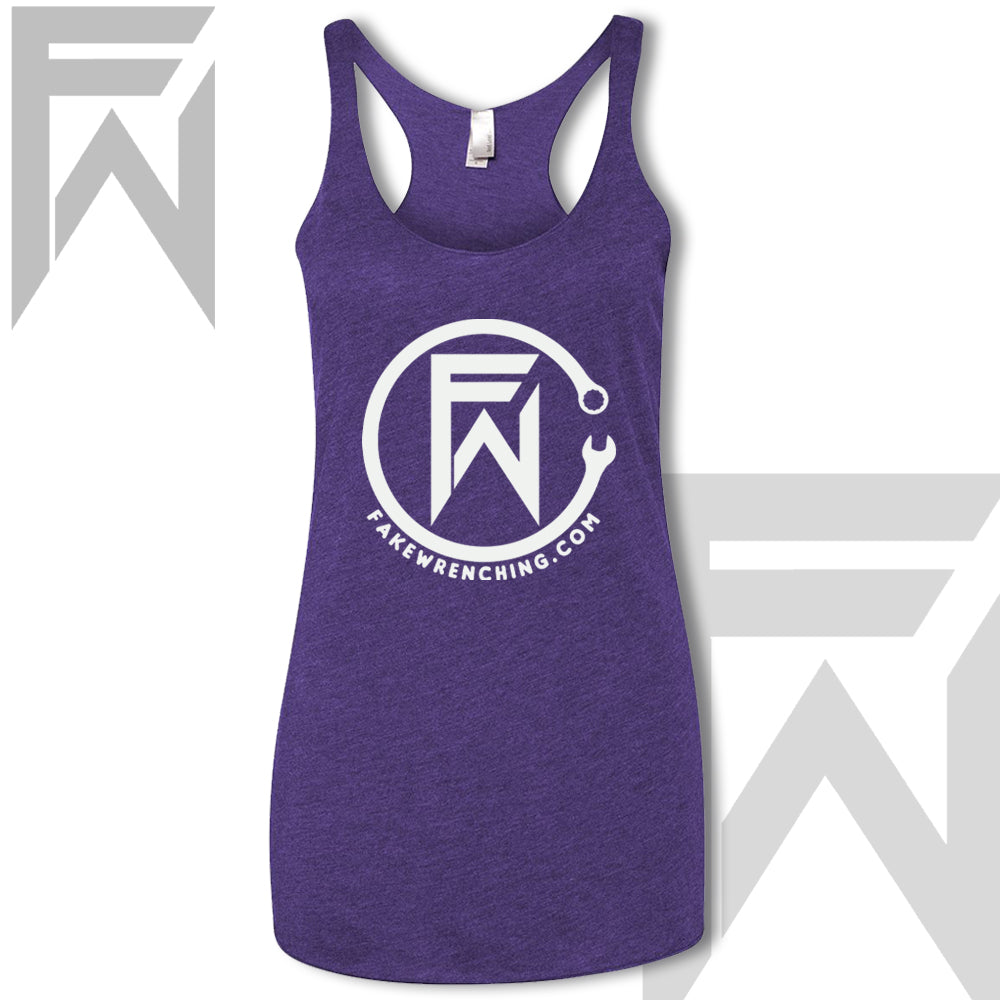 white purple top view 5 — FW CircleWrench Racerback Tank