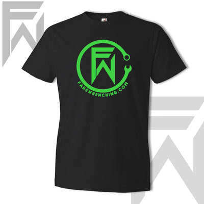 Green off-road graphic tee front — FW Circle Wrench