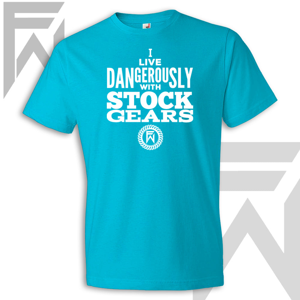 I live dangerously with stock Gears Unisex Shirt