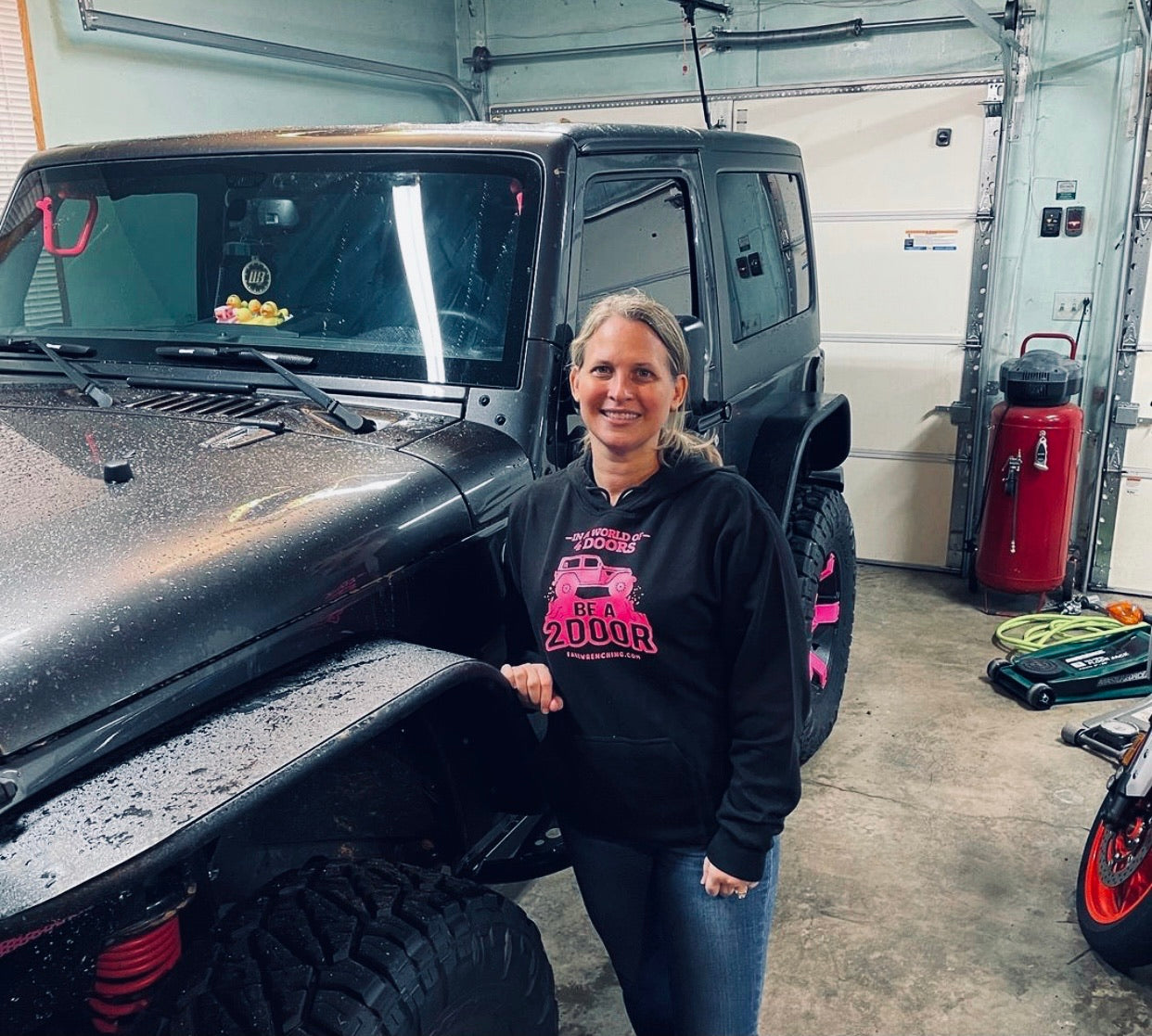 Unisex Two Door Black Hoodie