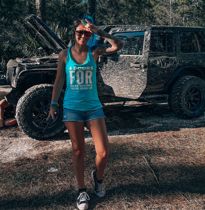 off-road tank top product shot — 4 doors for whores tank