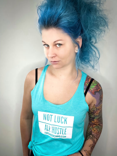 punk tank top front — Not Luck All Hustle Tank