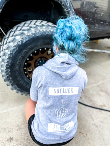 Not luck all hustle grey pull over