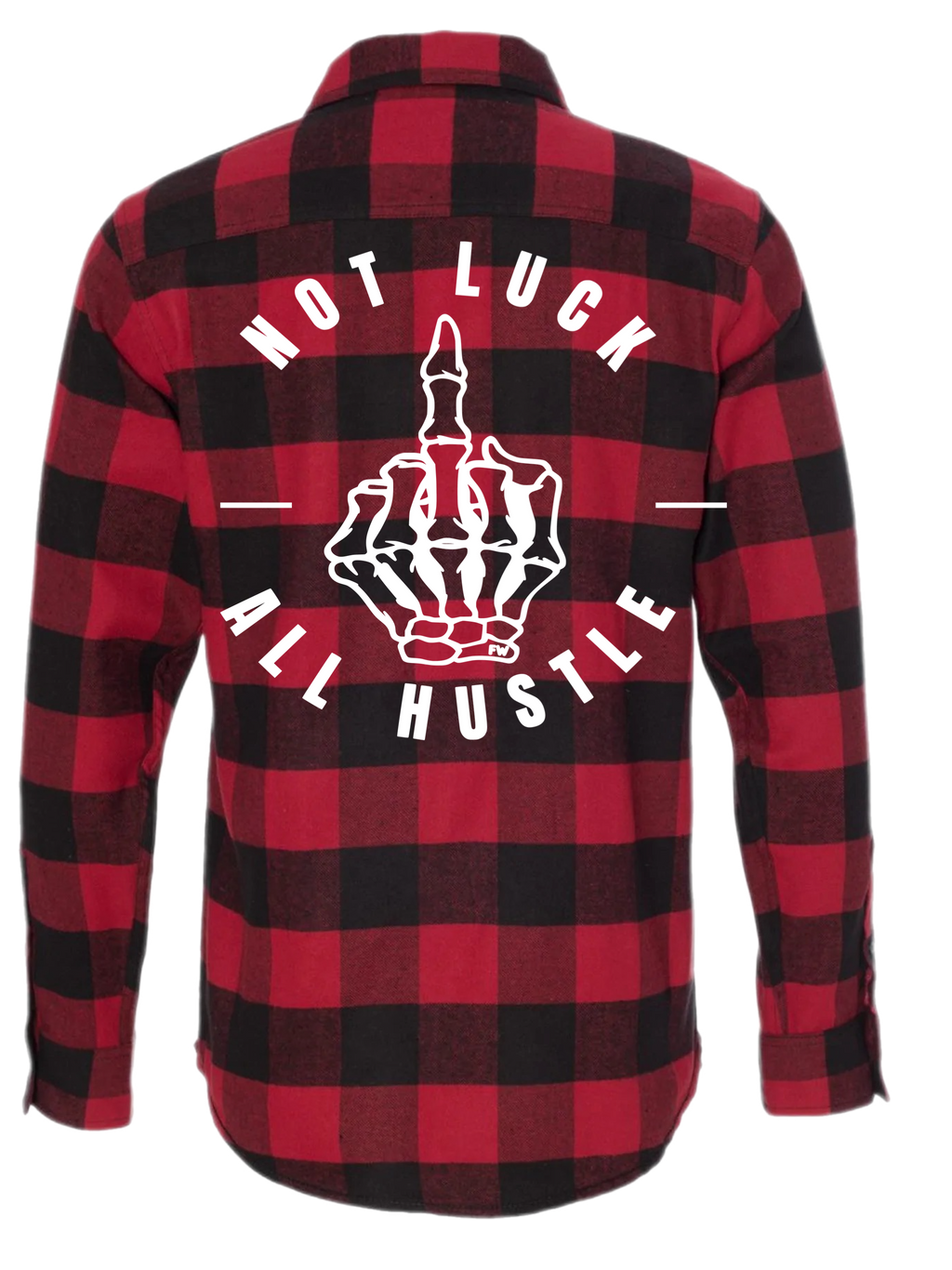 Not luck all hustle flannel (red)