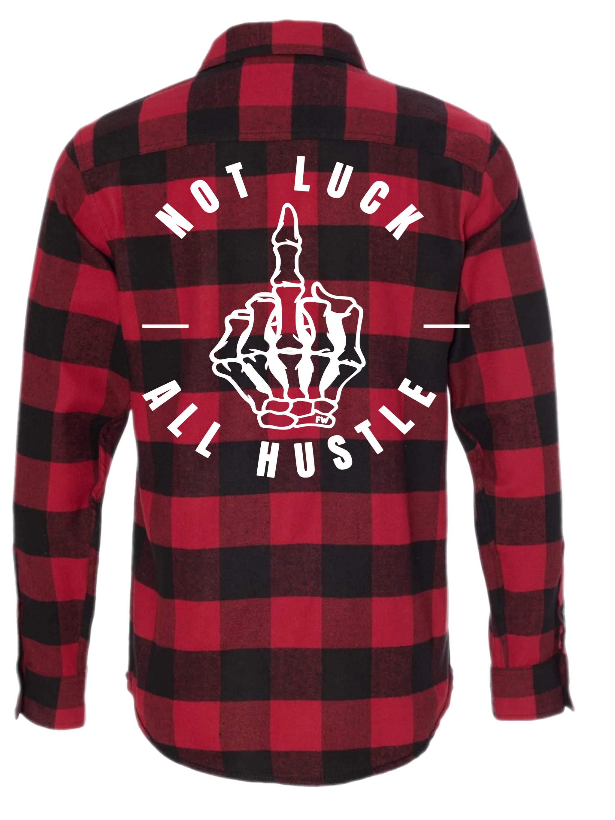 Not luck all hustle flannel (red)