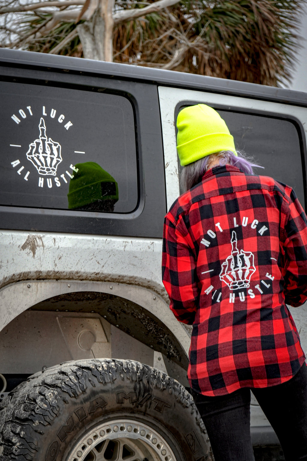 Not luck all hustle decal