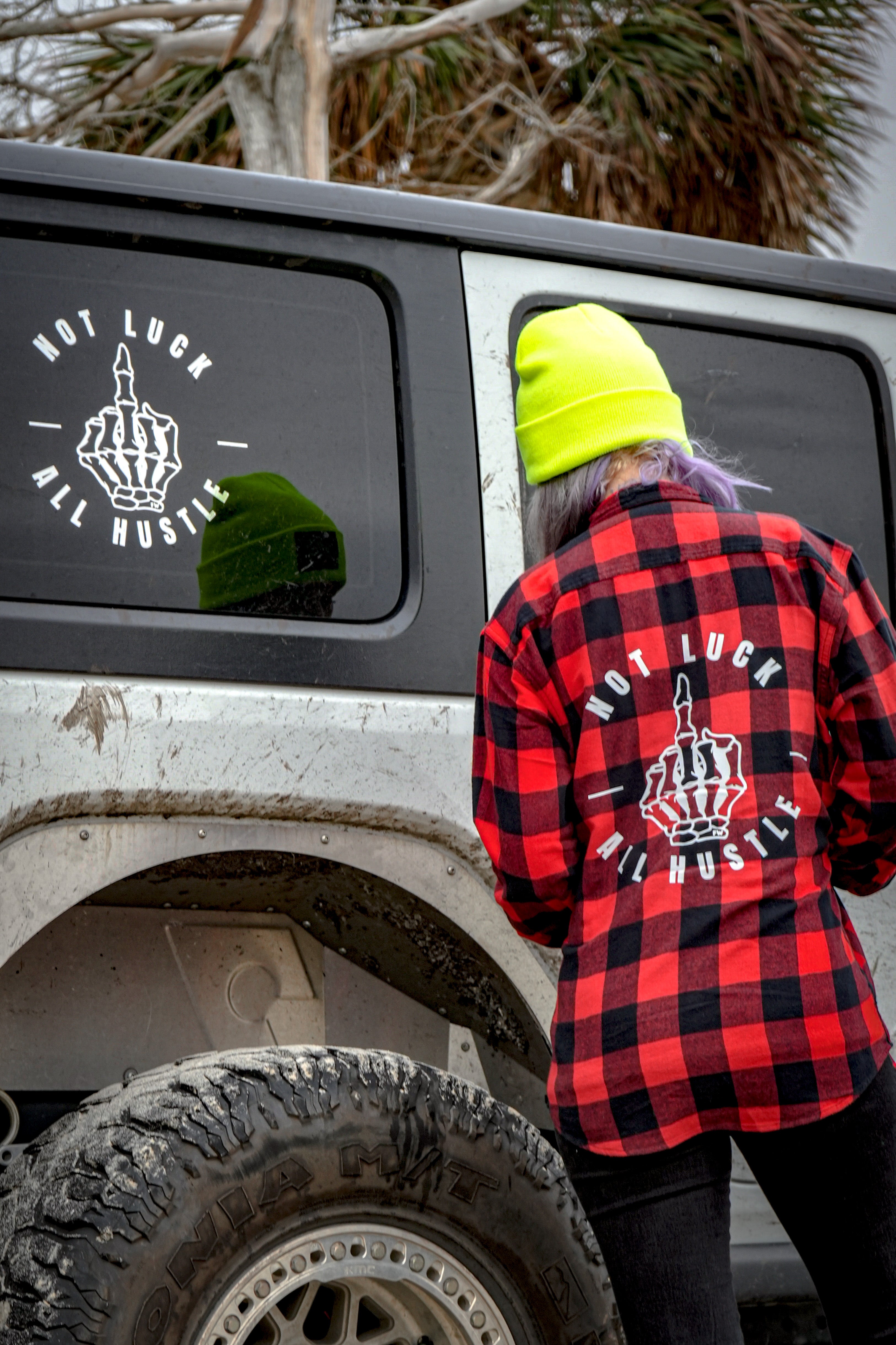 Not luck all hustle decal