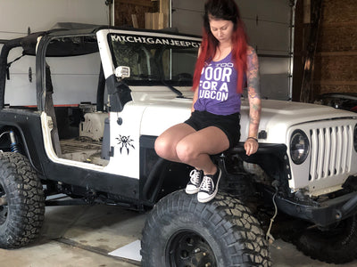 off-road tank top front — I’m Too Poor For A Rubicon - Racerback Tank